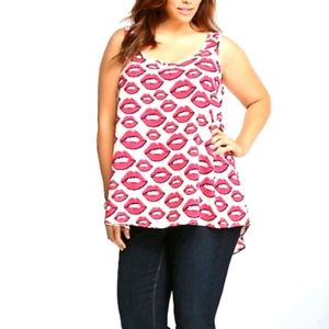 Torrid  Lips Print Sleevles Top